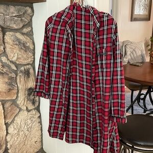 Loft Sleep shirt Red Pink Plaid